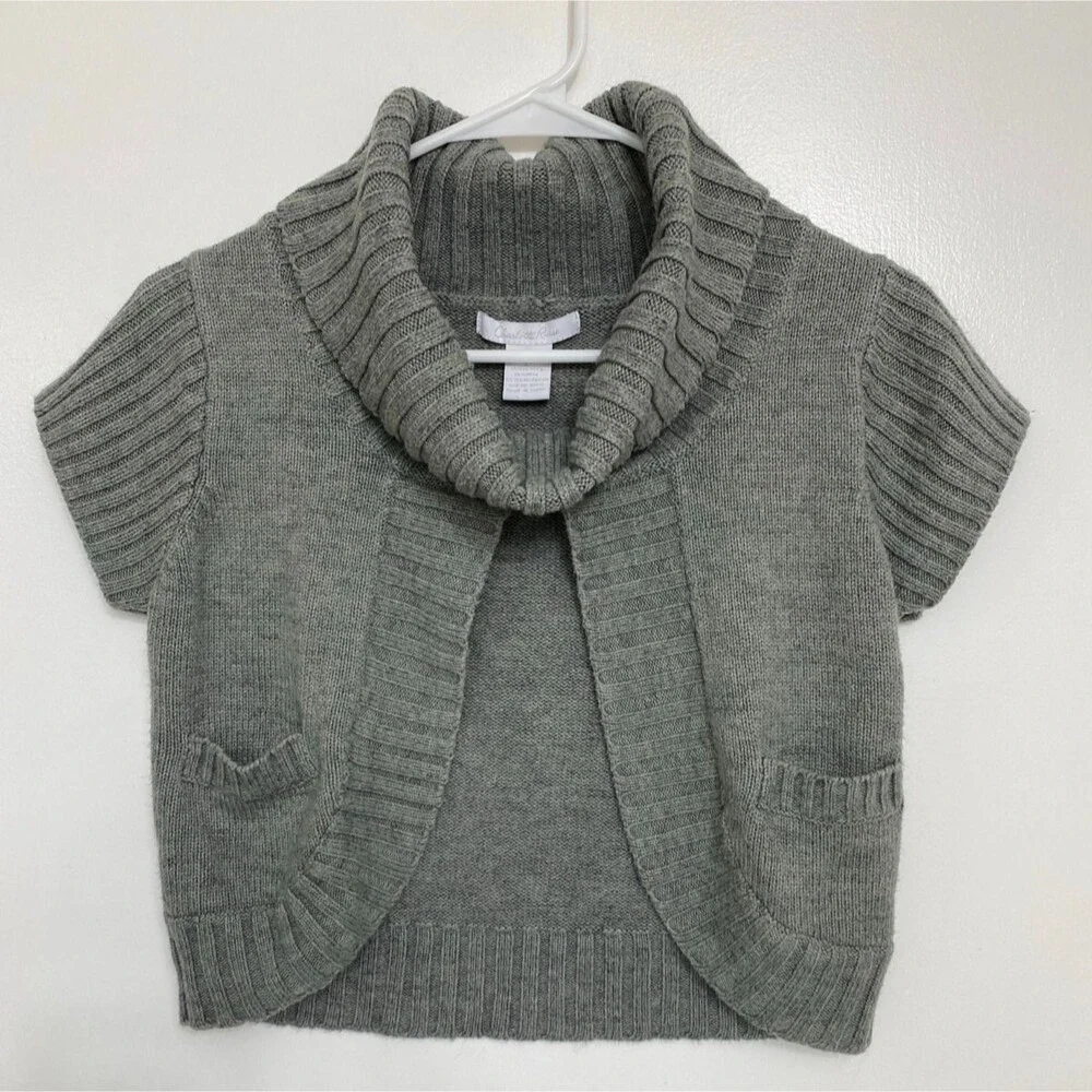 Charlotte Russe 90s Y2k Cableknit Turtleneck Short Sleeve Large Sweater